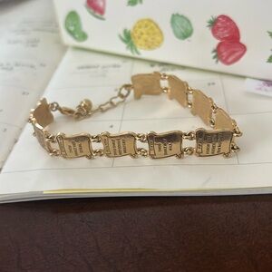 Gold tone 10 Commandments Bracelet